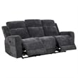 Coaster Kennett 2-Piece Chenille Power Reclining Sofa Set in Dark Gray