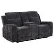 Coaster Kennett 2-Piece Chenille Power Reclining Sofa Set in Dark Gray