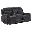 Coaster Kennett 2-Piece Chenille Power Reclining Sofa Set in Dark Gray
