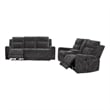 Coaster Kennett 2-Piece Chenille Power Reclining Sofa Set in Dark Gray