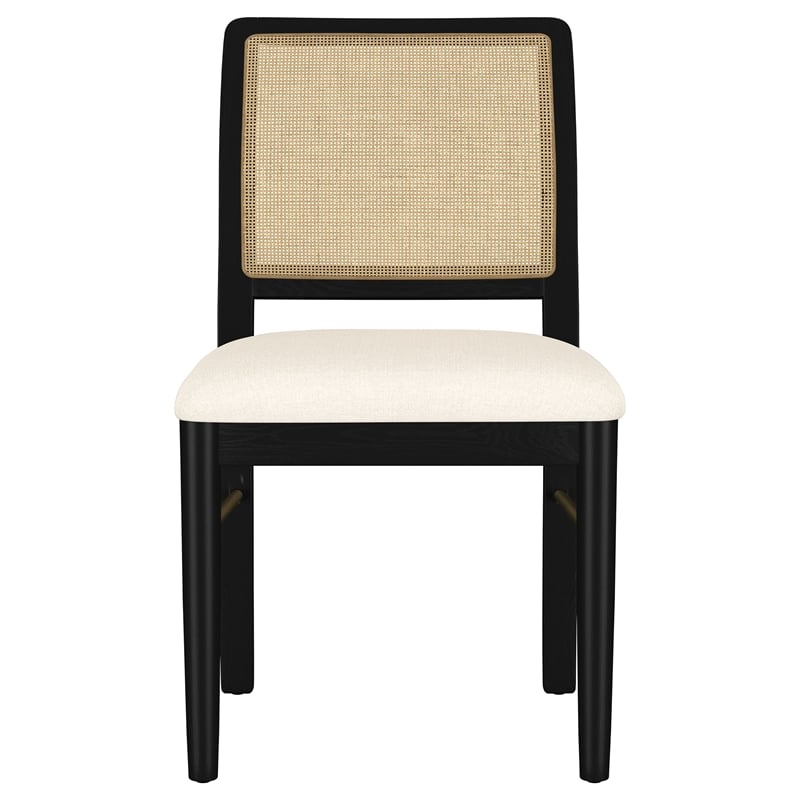 Coaster Arini 7-Piece Coastal Wood Dining Table Set in Sand Wash Brown/Black