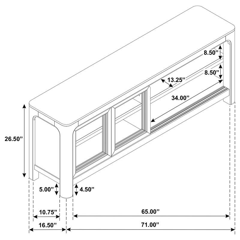 Coaster Solano 2-Door Wood TV Stand for TVs up to 77