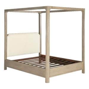 Coaster Solano 85&quot Coastal Wood Queen Canopy Bed in Weathered Mango Brown