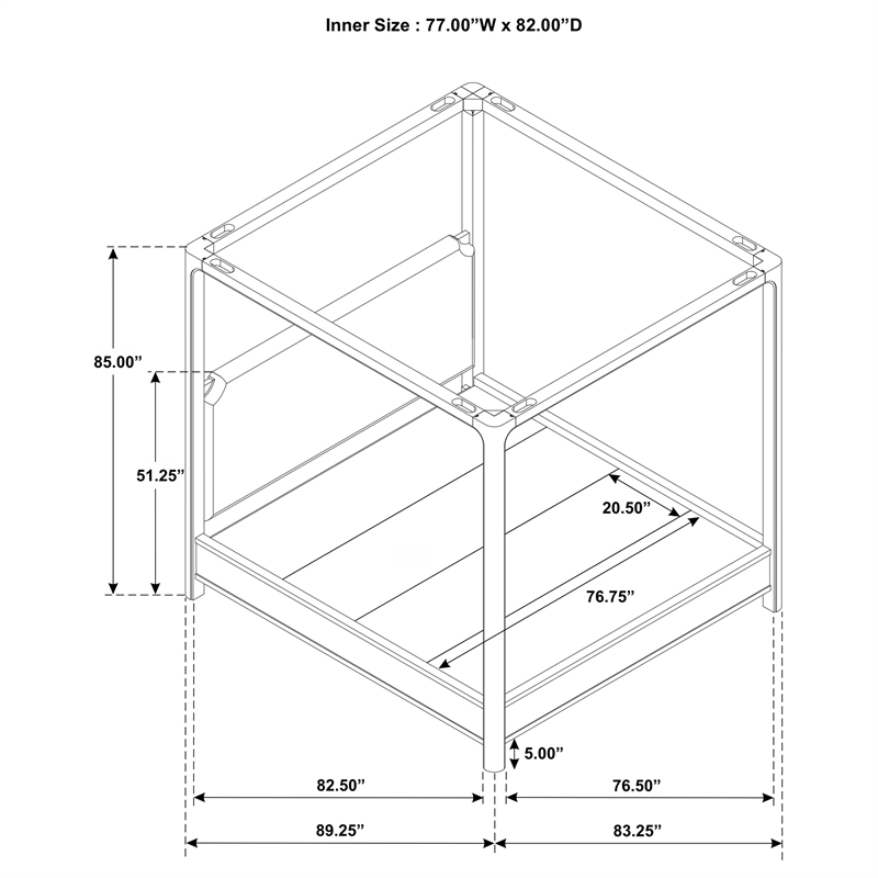 Coaster Solano 4-Piece Wood Eastern King Canopy Bedroom Set in Mango Brown