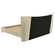 Coaster Evelyn Upholstered Velvet Eastern King Panel Platform Bed in Ivory