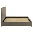 Coaster Delsea Upholstered Velvet Queen Panel Platform Bed in Light Brown