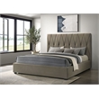 Coaster Delsea Upholstered Velvet Eastern King Panel Platform Bed in Light Brown