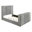 Coaster Tara Contemporary Upholstered Velvet Queen Panel TV Bed in Gray