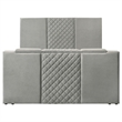 Coaster Tara Contemporary Upholstered Velvet Eastern King Panel TV Bed in Gray
