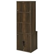 Coaster Westpark 3-Piece Wood Twin Bedroom Set Bookcase Headboard in Dark Pine