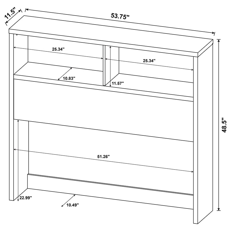 Coaster Westpark 3-Piece Wood Full Bedroom Set Bookcase Headboard in Black