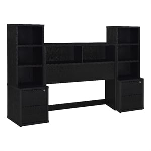 Coaster Westpark 3-Piece Wood Full Bedroom Set Bookcase Headboard in Black