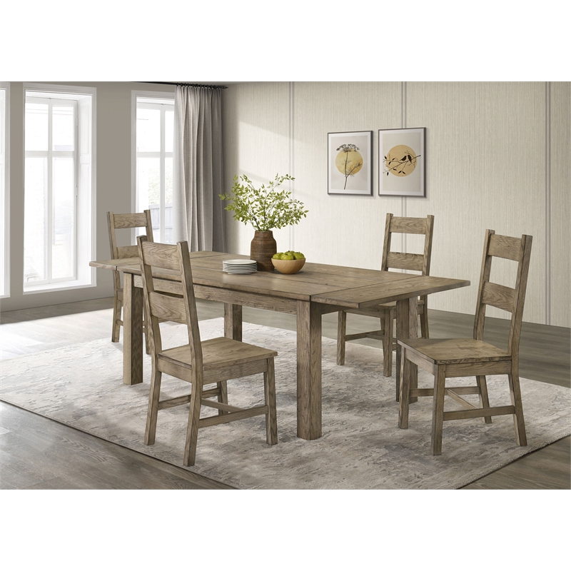 Coaster Cardova 5-Piece Wood Extension Table Dining Set in Vineyard Oak