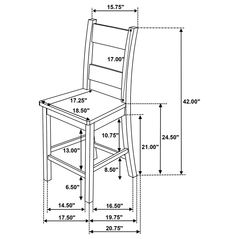 Coaster Cardova 5-Piece Wood Counter Height Dining Table Set in Vineyard Oak
