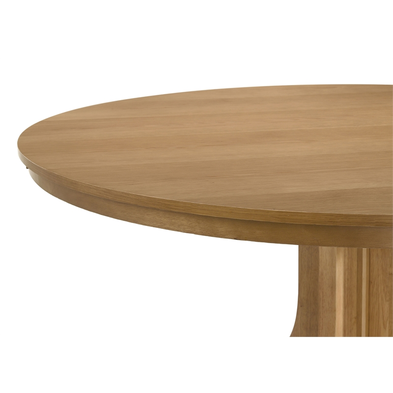 Coaster Hartville 7-Piece Round Wood Dining Table Set in Natural Light Brown