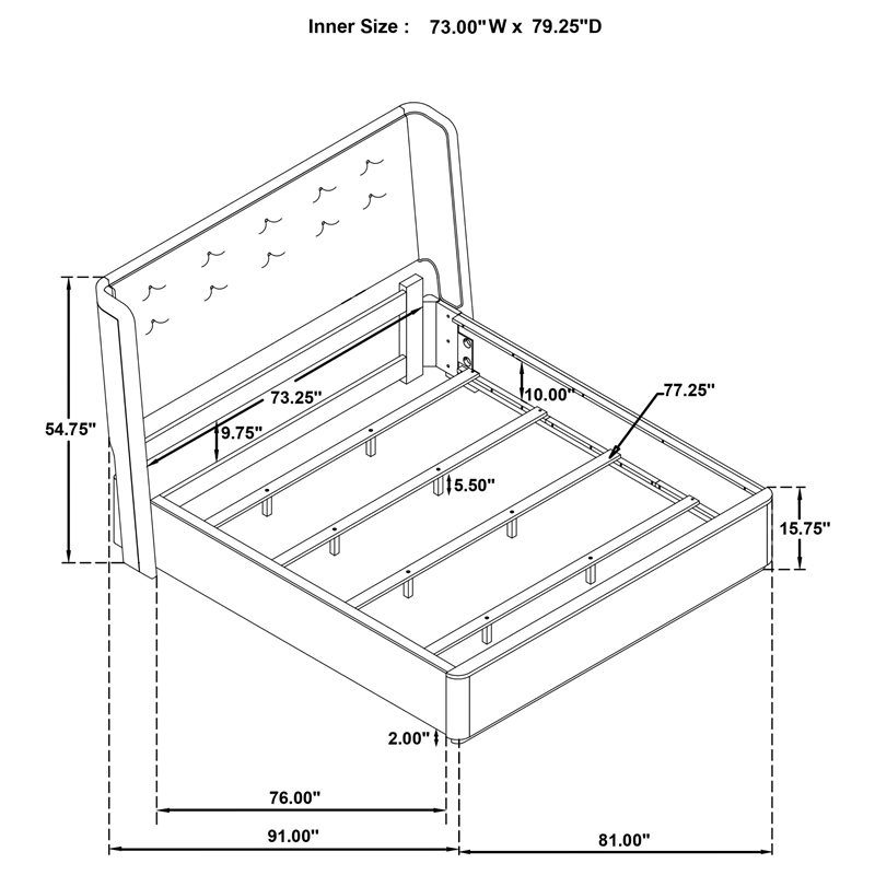 Coaster Leandro 4-Piece Wood California King Bedroom Set in Burnished Black