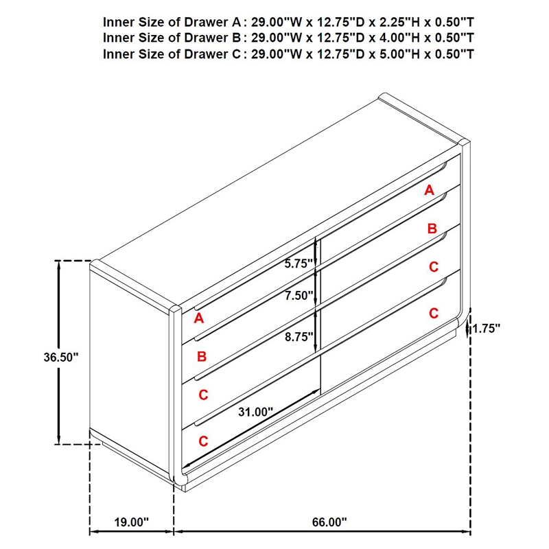 Coaster Leandro 4-Piece Wood California King Bedroom Set in Burnished Black