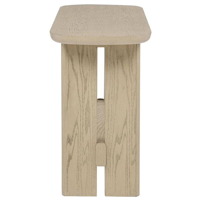 Coaster Kailani Coastal Wood Sofa Console Table with Shelf in Beige Oak