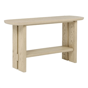 Coaster Kailani Coastal Wood Sofa Console Table with Shelf in Beige Oak