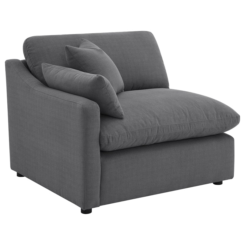 Coaster Hobson 4-piece Upholstered Fabric Modular Sectional Sofa in Charcoal