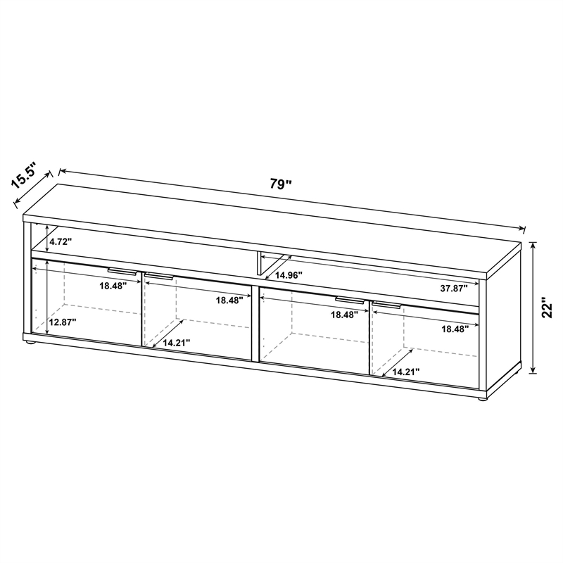 Coaster Sentnor 79-inch 4-door Engineered Wood TV Stand Media Console in Mango