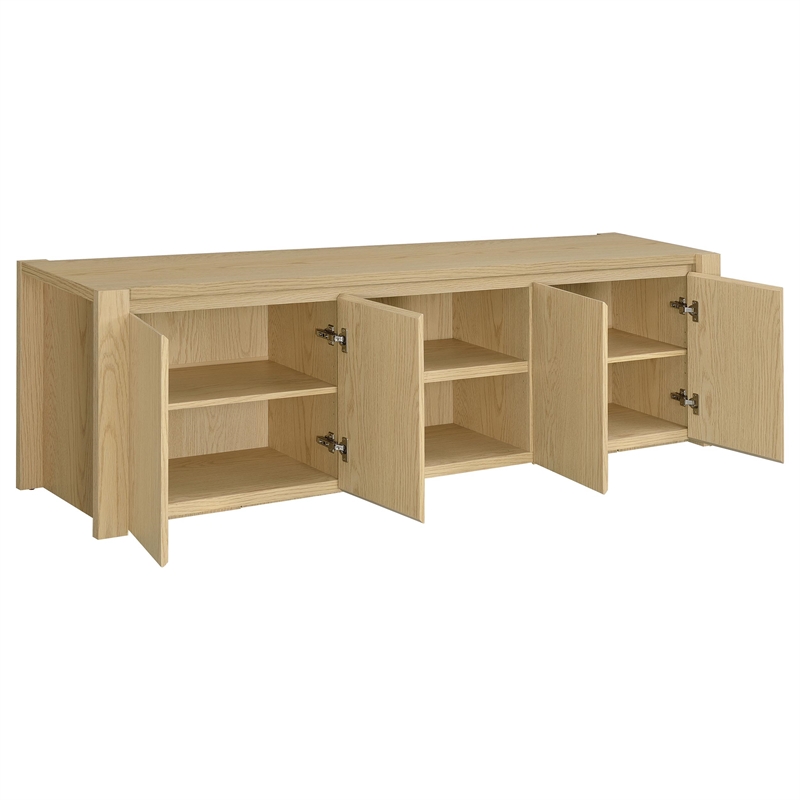 Coaster Laurelton 78-inch 4-door Engineered Wood TV Stand in Light Oak