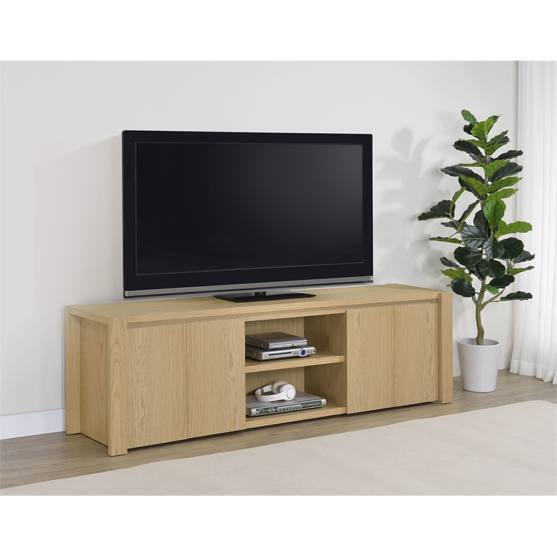 Coaster Laurelton 78-inch 4-door Engineered Wood TV Stand in Light Oak
