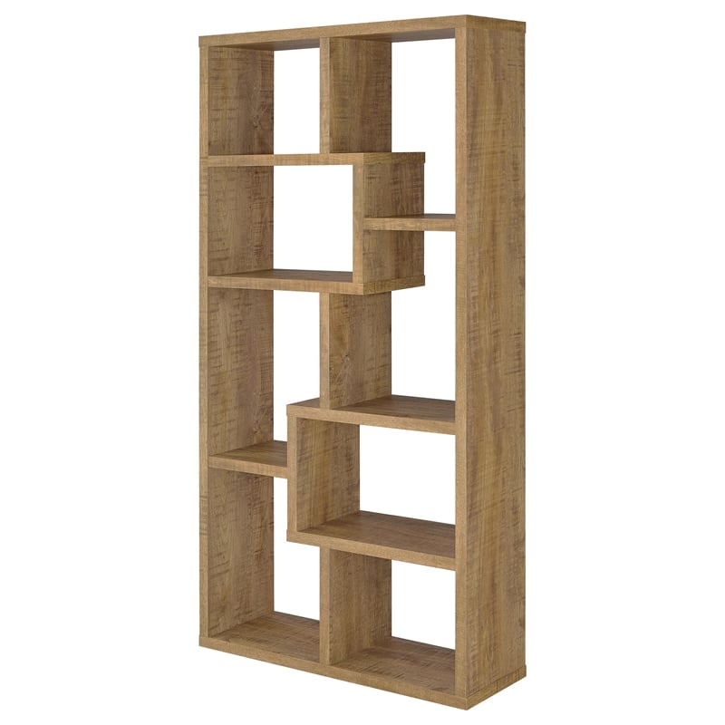 Coaster Theo 71-inch 6-shelf Engineered Wood Bookshelf in Mango