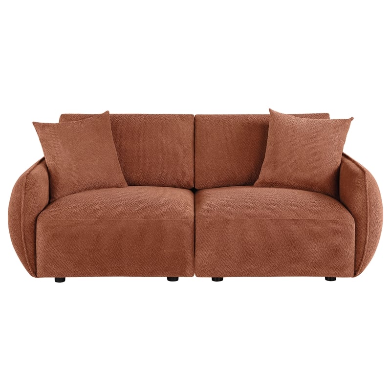 Coaster Elysia Chenille Upholstered Modular Lounge Loveseat in Coral