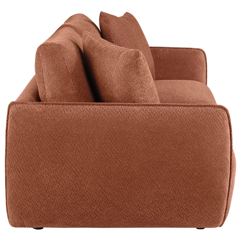 Coaster Elysia Chenille Upholstered Modular Lounge Loveseat in Coral