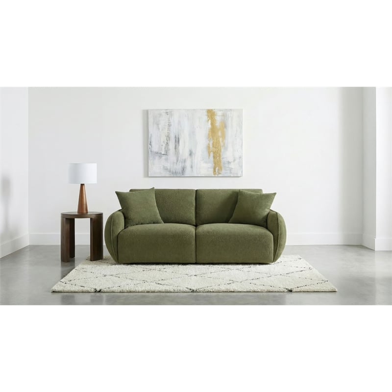 Coaster Elysia Chenille Upholstered Modular Lounge Loveseat in Green