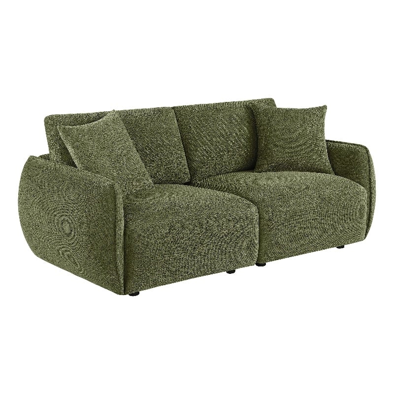 Coaster Elysia Chenille Upholstered Modular Lounge Loveseat in Green