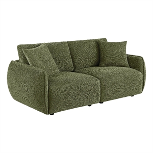 Coaster Elysia Chenille Upholstered Modular Lounge Loveseat in Green