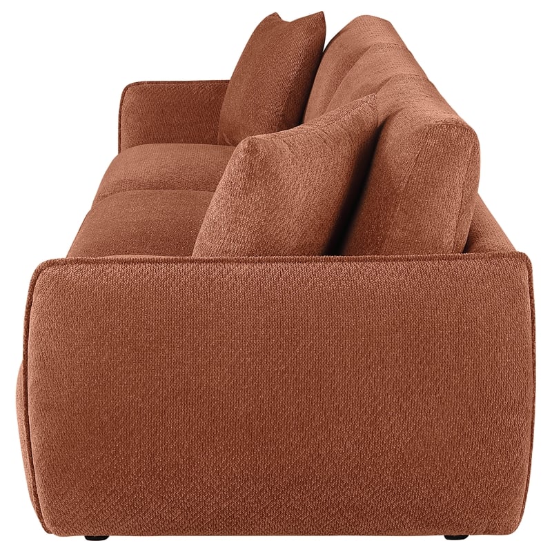 Coaster Elysia Chenille Upholstered Modular Lounge Sofa in Coral