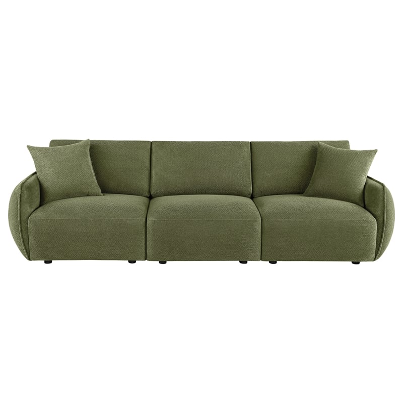 Coaster Elysia Chenille Upholstered Modular Lounge Sofa in Green