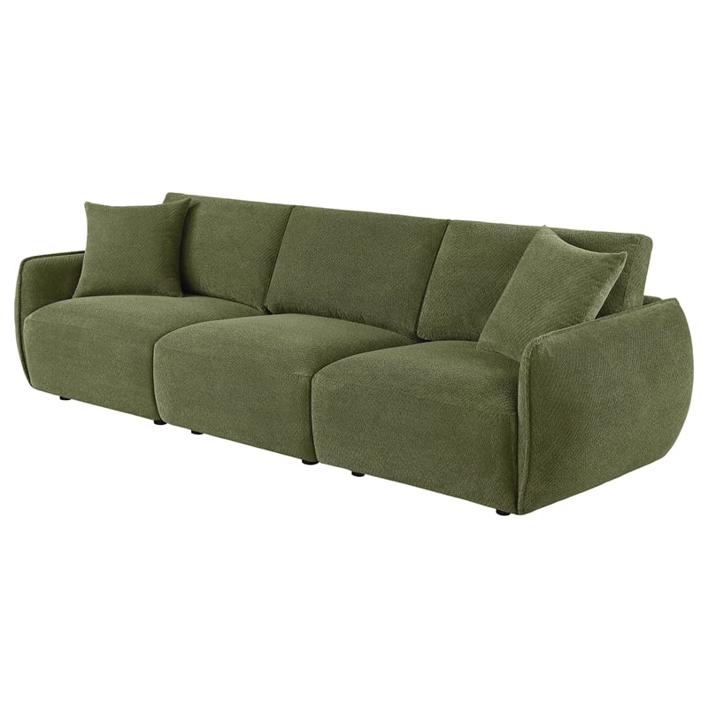 Coaster Elysia Chenille Upholstered Modular Lounge Sofa in Green