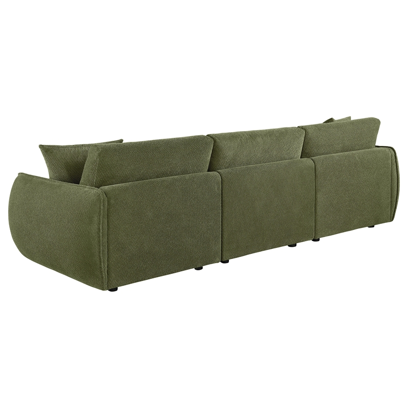 Coaster Elysia Chenille Upholstered Modular Lounge Sofa in Green