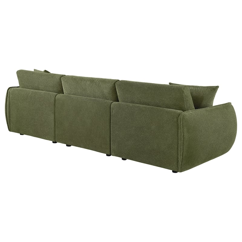 Coaster Elysia Chenille Upholstered Modular Lounge Sofa in Green