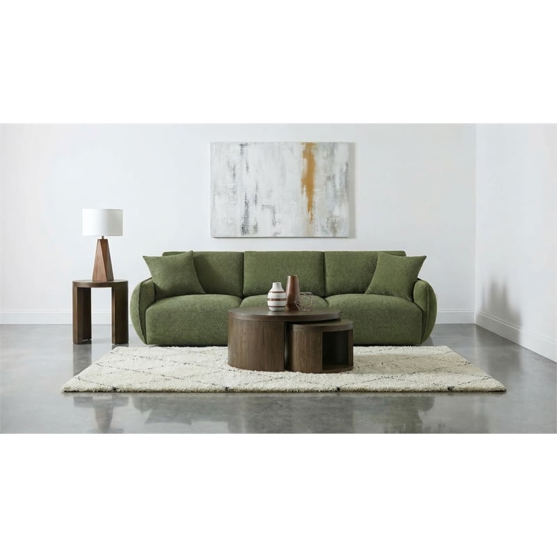 Coaster Elysia Chenille Upholstered Modular Lounge Sofa in Green