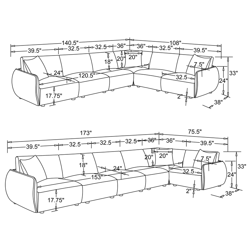 Coaster Elysia 6-piece Chenille Upholstered Modular Sectional Sofa in Coral