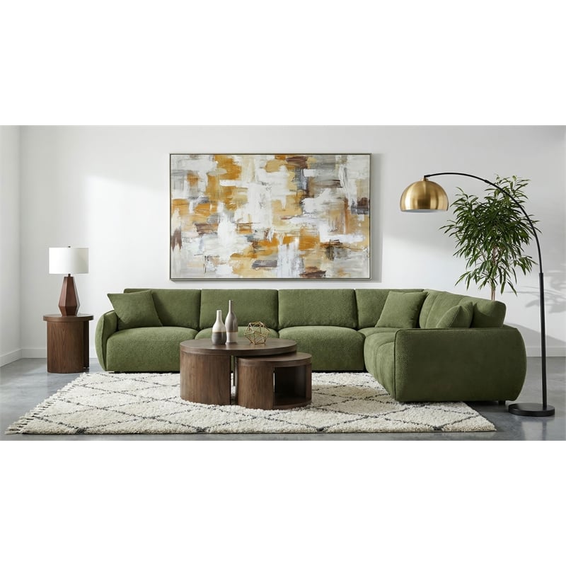 Coaster Elysia 6-piece Chenille Upholstered Modular Sectional Sofa in Green