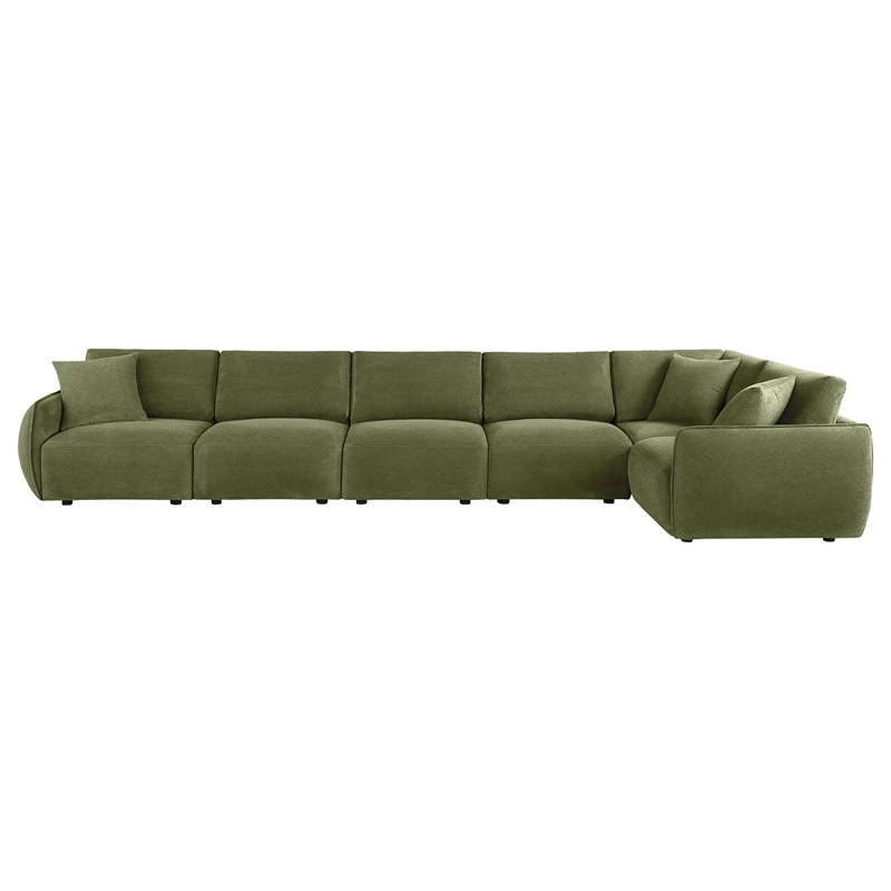 Coaster Elysia 6-piece Chenille Upholstered Modular Sectional Sofa in Green