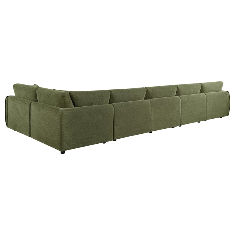 Coaster Elysia 6-piece Chenille Upholstered Modular Sectional Sofa in Green