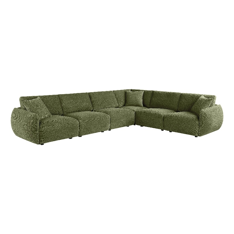 Coaster Elysia 6-piece Chenille Upholstered Modular Sectional Sofa in Green