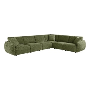 Coaster Elysia 6-piece Chenille Upholstered Modular Sectional Sofa in Green