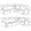 Coaster Elysia 5-piece Chenille Upholstered Modular Sectional Sofa in Coral