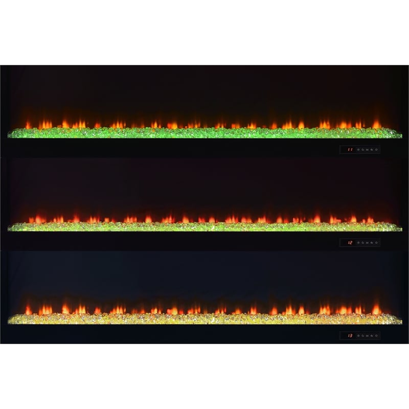 Coaster Mallory TV Stand Fireplace Console Bluetooth Speaker in Black High Gloss