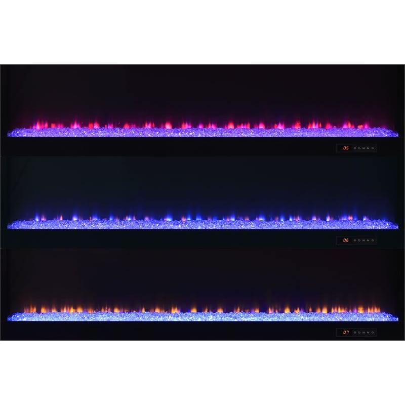 Coaster Mallory TV Stand Fireplace Console Bluetooth Speaker in Black High Gloss