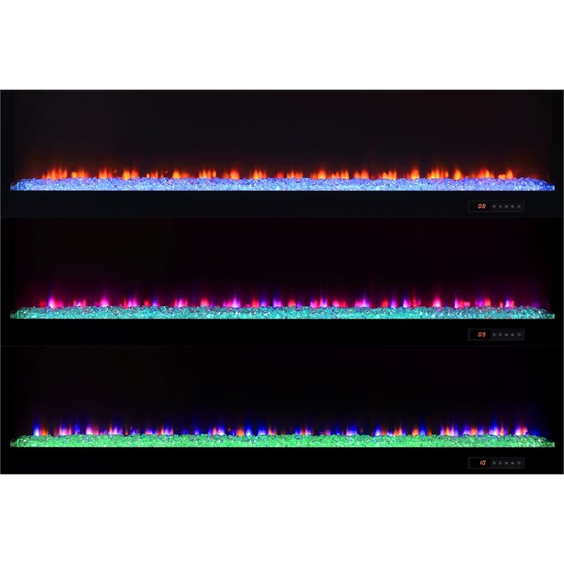 Coaster Mallory TV Stand Fireplace Console Bluetooth Speaker in Black High Gloss