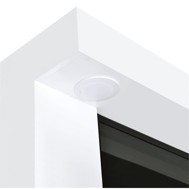 Coaster Mallory TV Stand Fireplace Console Bluetooth Speaker in White High Gloss